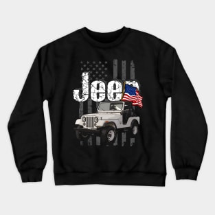 CJ-5 Jeepcar JEEP Flag Crewneck Sweatshirt